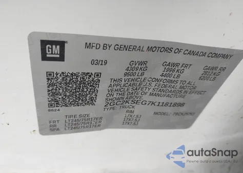 2019 Chevrolet Silverado 2500Hd Lt from USA, damaged, VIN 2GC2KSEG7K1181898